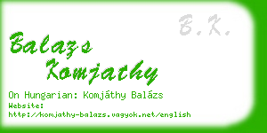 balazs komjathy business card