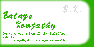 balazs komjathy business card